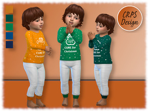 Sims 4 — CURE for Christmas Boys pyjamas 2 by Stephanie_Mey1991 — CRPS christmas pyjamas for boys in five colors CURE for