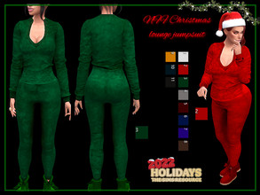 Sims 4 — Christmas lounge jumpsuit by Nadiafabulousflow — Hi guys! This upload its a Christmas lounge jumpsuit with a