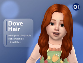 Sims 4 — Dove Hair by qicc — A long wavy hairstyle with a middle part. - Maxis Match - Base game compatible - Hat