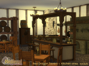 Sims 4 — Ye Medieval Red Dragon Tavern -  Kitchen area by kardofe — Medieval tavern, divided into three parts, in this