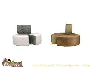 Sims 4 — Ye Medieval Red Dragon Tavern Cheese by kardofe — Cut cheese, decorative, in two different options