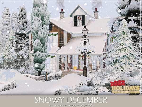 Sims 4 — Snowy December by MychQQQ — Lot: 50x50 Value: $ 191,795 Lot Type: Residential House Contains: - 3 bedrooms - 3