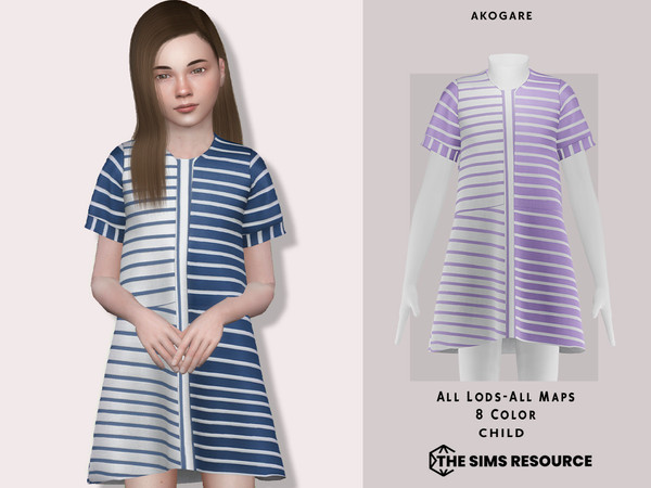 Sims 4 — Adel Dress by _Akogare_ — Akogare Adel Dress -8 Colors - New Mesh (All LODs) - All Texture Maps - HQ Compatible