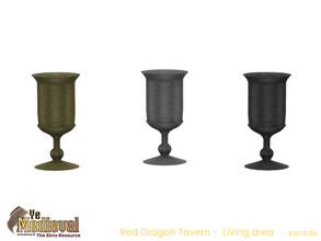 Sims 4 — Ye Medieval Red Dragon Tavern Cup by kardofe — Metal cup, in three colour options