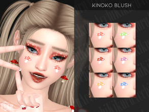 Sims 4 — Kinoko Blush by Kikuruacchi — - It is suitable for Female and Male. ( Toddler to Elder ) - 6 swatches - HQ