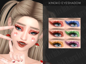 Sims 4 — Kinoko Eyeshadow by Kikuruacchi — - It is suitable for Female and Male. ( Teen to Elder ) - 6 swatches - HQ