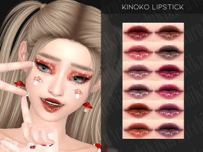 Sims 4 — Kinoko Lipstick by Kikuruacchi — - It is suitable for Female and Male. ( Teen to Elder ) - 12 swatches - HQ