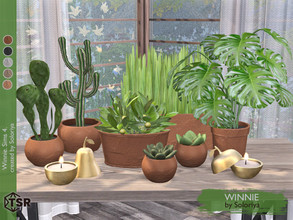 Sims 4 — Winnie by soloriya — A set of decorative plants and functional candles for any rooms. Includes 9 objects:
