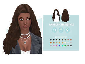 Sims 4 — Madelyn Hairstyle by simcelebrity00 — Hello Simmers! Go big or go home with these powerful waves that come in