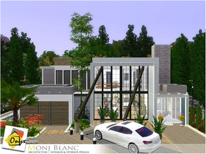 Sims 3 — Monj Blanc by Onyxium — On the first floor: Living Room | Dining Room | Kitchen | Bathroom | Study Room | Park