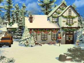 Sims 4 — Christmas Cottage no cc by sgK452 — Lot 20x20 Cottage to furnish 2 bedrooms 2 bathrooms, a workshop to make