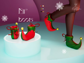 Sims 4 — Elfy - female christmas elf boots by FlyStone — Let this amazing Christmas attribute make your new year