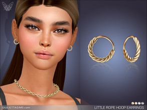Sims 4 — Little Rope Hoop Earrings by feyona — Little Rope Hoop Earrings come in 4 colors of metal: yellow gold, white