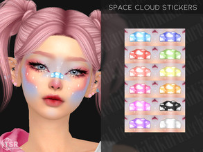 Sims 4 — Space Cloud Sticker by Kikuruacchi — - It is suitable for Female and Male. ( Toddler to Elder ) - 12 swatches -