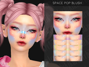 Sims 4 — Space Pop Blush by Kikuruacchi — - It is suitable for Female and Male. ( Teen to Elder ) - 6 swatches - HQ