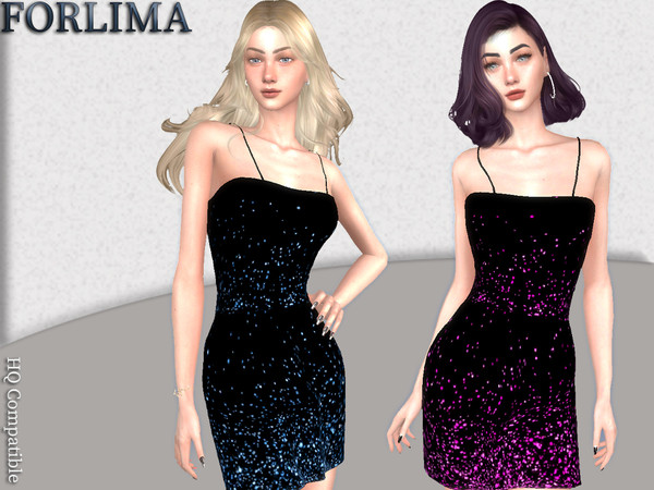 Sims 4 — Dress 23 by ForLima — 8 Colors HQ Compatible All LOD's New Mesh Custom Thumbnail