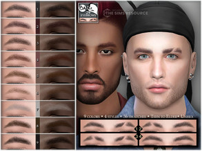 Sims 4 — Eyebrows 29 by BAkalia — Hello :) 9 colors, 4 styles, 36 swatches of eyebrow rather for men (especially for
