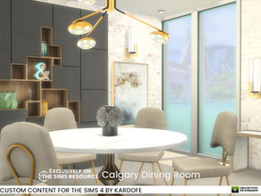 Sims 4 — Calgary Dining Room by kardofe — Modern Luxe style dining room, in two variations, Gold or Silver, with an