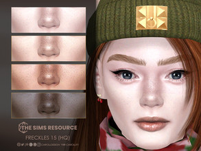 Sims 4 — Freckles 15 (HQ)  by Caroll912 — A 4-swatch dense nose and soft cheek freckles. They are suited for all ages and