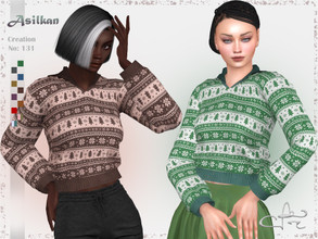 Sims 4 — Creation No: 131 by Asilkan — - 10 Colors - New Mesh (All LODs) - All Texture Maps - HQ Compatible - Custom