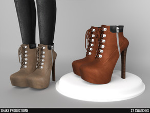 Sims 4 — 975- High Heel Boots by ShakeProductions — Shoes/High Heels-Boots HQ Compatible New Mesh All LODs 27 Colors