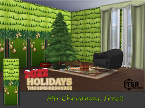 Sims 4 — MB-Christmas_Tree2 by matomibotaki — MB-Christmas_Tree2 Romantic Christmas wallpaper with small fir trees, fir