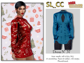 Sims 4 — Dress 37 by SL_CCSIMS — -New mesh- -30 swatches- -Teen to elder- -All Maps- -All Lods- -HQ- -Catalog Thumbnail-