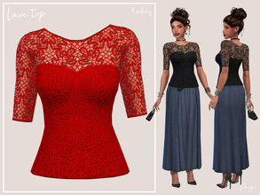 Sims 4 — LaceTop by Paogae — A lace top in 9 colors, easy to combine to create lots of outfits of any style. Standalone