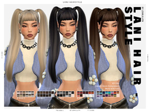 Sims 4 — Lani Hairstyle by Leah_Lillith — Lani Hairstyle Polly Hairstyle All LODs Smooth bones Custom CAS thumbnail Works