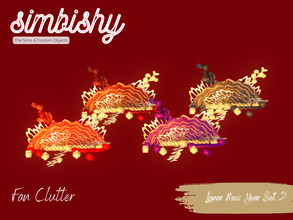 Sims 4 — Lunar New Year - Fan Clutter by simbishy — Celebrating Lunar New Year 2023. This is a decorative item of fans