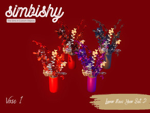 Sims 4 — Lunar New Year - Vase 1 by simbishy — Celebrating Lunar New Year 2023. This is a tall vase of plum blossoms and