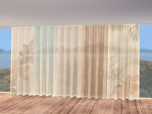 Sims 4 — Living Room Gina Curtain S by ung999 — Living Room Gina Curtain Short wall Color Options : 5