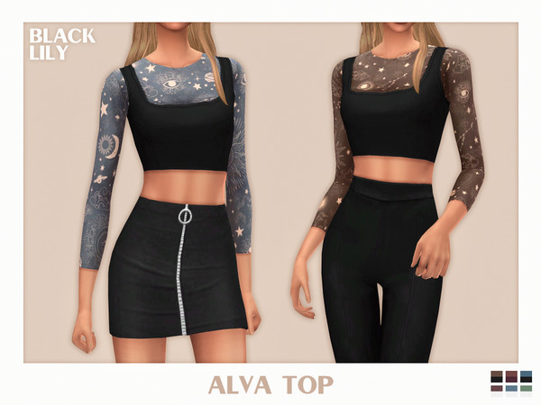 Sims 4 — Alva Top by Black_Lily — YA/A/Teen 6 Swatches New item