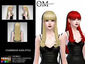 Sims 4 — Starbreeze Hair Style by Oscar_Montellano — All lods Hat compatible 24 ea swatches BGC