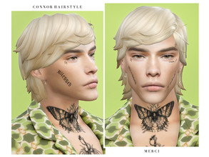 Sims 4 — Connor Hairstyle by -Merci- — New Maxis Match Hairstyle for Sims4. -24 EA Colours. -For male, teen-elder. -Base
