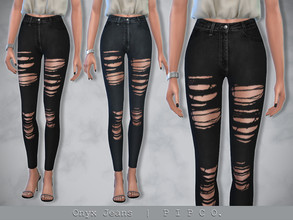 Sims 4 — Onyx Jeans. by Pipco — Dark, trendy jeans in 2 colors. Base Game Compatible New Mesh All Lods HQ Compatible