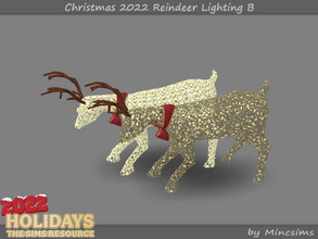 Sims 4 — Christmas 2022 Reindeer Lighting B by Mincsims — 2 swatches Basegame Compatible