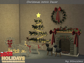 Sims 4 — Christmas 2022 - Decor by Mincsims — The set consists of 10 packages. -Functional Lightings - 2 Reindeers,