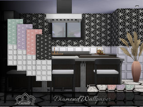 Sims 4 — Diamond Wallpaper by Emerald — Dazzling diamond wallpaper is suitable for any rooms.