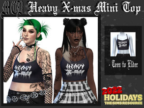 Sims 4 — Heavy X-mas Mini Top by MaruChanBe2 — This top is for all heavy metal fans and their sims <3