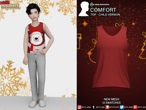 Sims 4 — Comfort (Top - Child Version) by Beto_ae0 — Shirt for children, with some Christmas prints - 12 colors - New