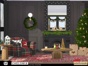 Sims 4 — Chelonia Living Room by wondymoon — Chelonia Christmas Living Room! Have fun! - Set Contains * Sofa * Loveseat *