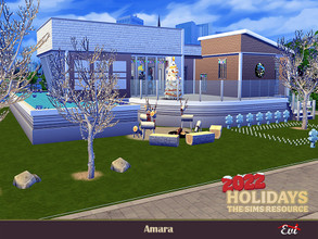 Sims 4 — Amara_TSR only CC by evi — A 30x30 modern two bedroom house decorated especially for this period of the year. 