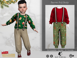 Sims 4 — Farren Full Body by KaTPurpura — Wool pantsuit with suspenders and a cotton sweater