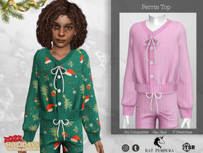 Sims 4 — Ferris Top by KaTPurpura — Wool sweater closed with buttons and a drawstring