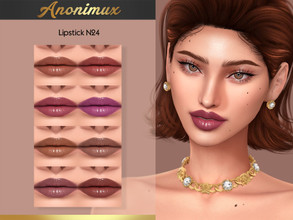 Sims 4 — Lipstick N24 by Anonimux_Simmer — - 8 Swatches - Compatible with the color slider - BGC - HQ - Thanks to all CC