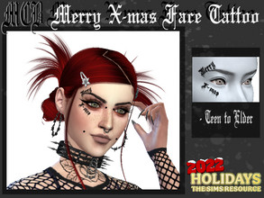 Sims 4 — Merry X-mas Face Tattoo by MaruChanBe2 — Merry X-mas!! <3 Here is a face tattoo for this special day!