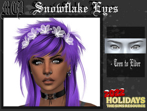 Sims 4 — Snowflake Eyes by MaruChanBe2 — Cute eyes with snowflakes <3 In costume makeup section.