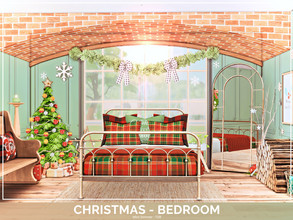 Sims 4 — Christmas Bedroom - TSR Only CC by Mini_Simmer — Room type: Bedroom Size: 5x5 Price: $18,558 Wall Height: Short