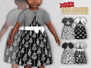 Sims 4 — Toddler Simply Seasonal Dress - Needs EP Seasons by Pelineldis — Five cute monochrom dresses with Christmas